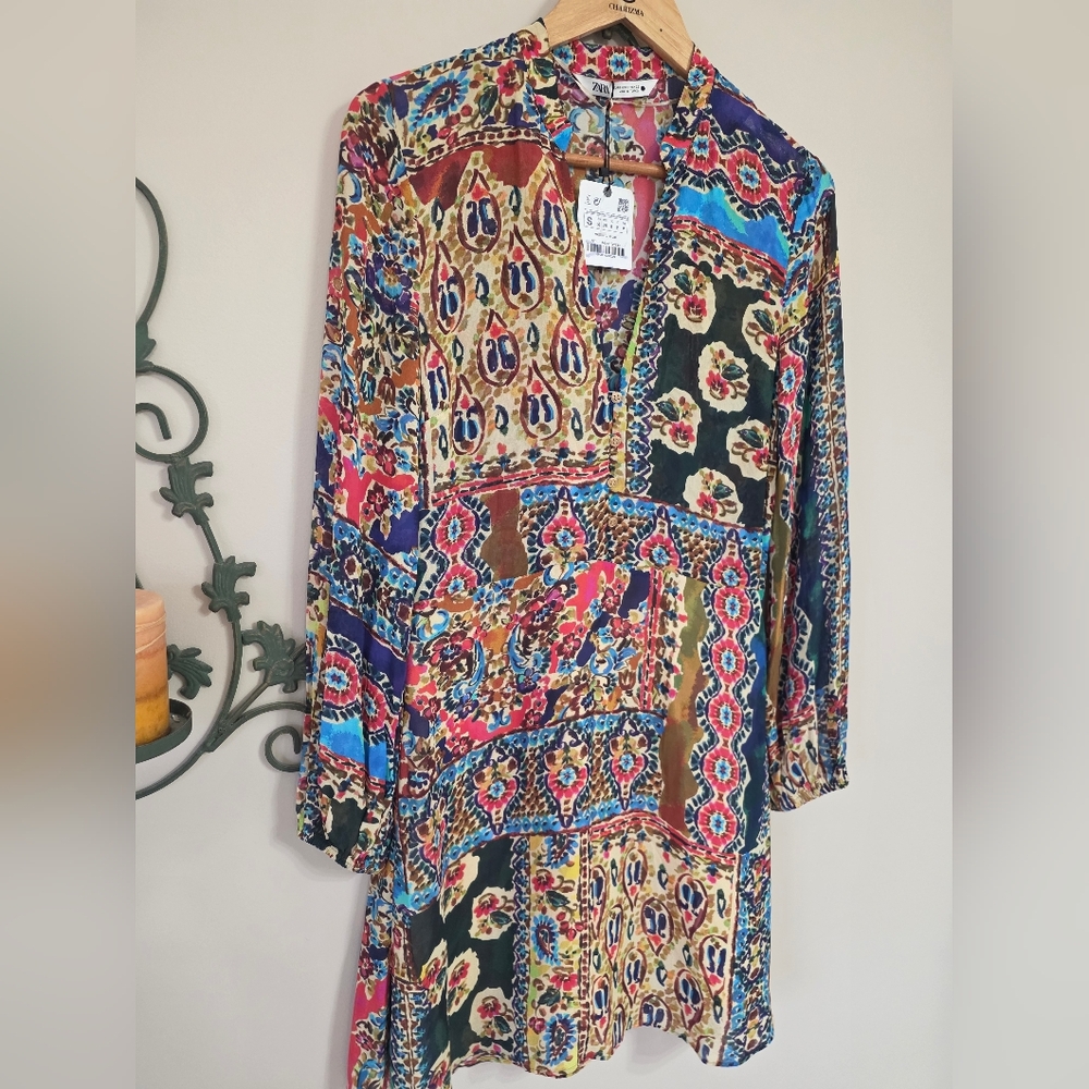 Multicolor Patchwork Dress - Picture 2 of 4